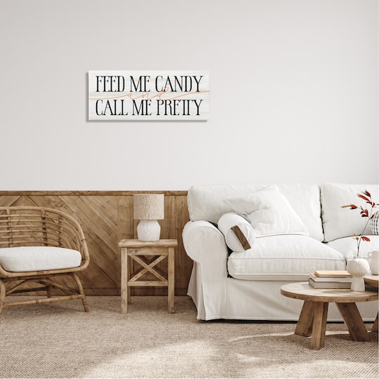Stupell Industries Feed Me Candy & Call Me Pretty Canvas Wall Art